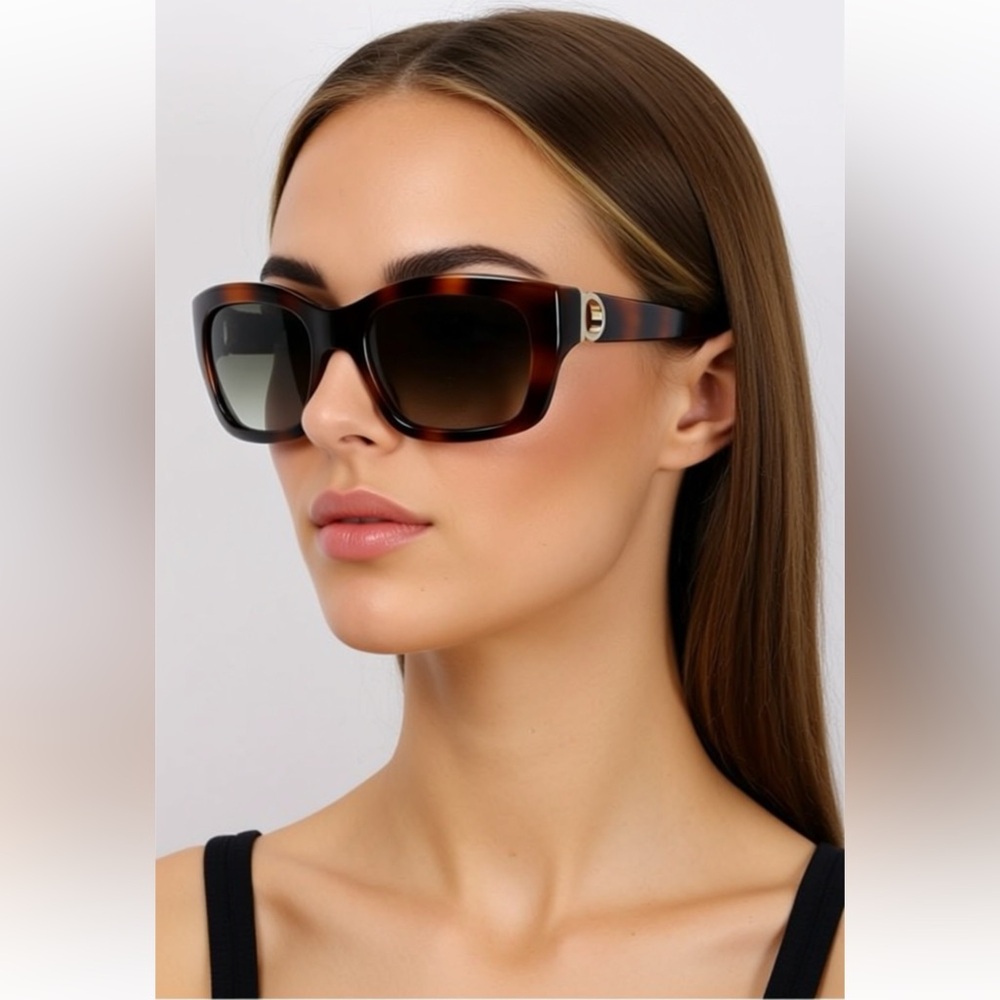 NWT Salvatore Ferragamo 53mm Brown Rectangular Sunglasses